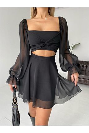 لباس مشکی زنانه بافتنی Moda Plari - کد 267048604