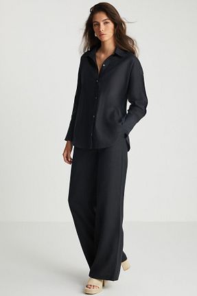 شلوار مشکی زنانه کتان boneqa barcelona - کد 841239998