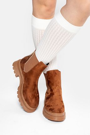 بوت / نیم بوت قهوه ای زنانه چرم مصنوعی Ömer Ediz Shoes - کد 856924667