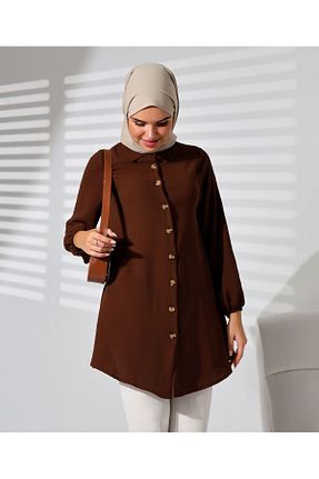 پیراهن قهوه ای زنانه رگولار Berel Moda - کد 854484791