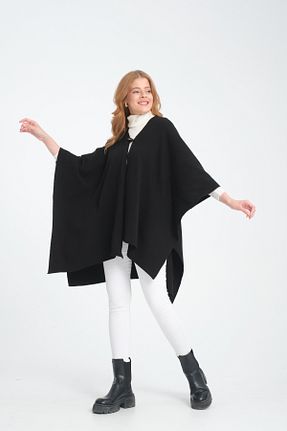 پانچو مشکی زنانه اکریلیک VEGA MODA - کد 856925167
