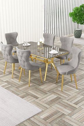 ست میز آشپزخانه طوسی MDF Canisa - کد 848758093