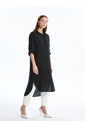 تونیک سبز زنانه کتان LC Waikiki - کد 837557759