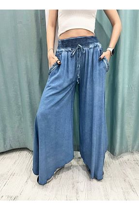 شلوار آبی زنانه پنبه ای Butik Şans - کد 316637364