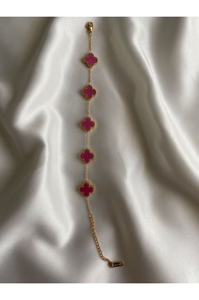 دستبند استیل (فولاد) صورتی زنانه استیل ضد زنگ Harikaa takı - کد 830134247