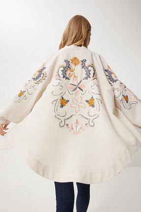 کیمونو و کافتان بژ زنانه بافتنی Happiness İstanbul - کد 850507829