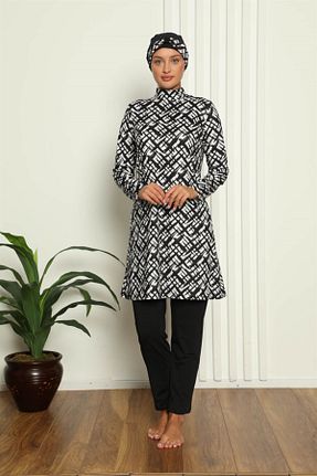 مایو حجاب مشکی زنانه مخلوط پلی استر Akbeniz - کد 242169796