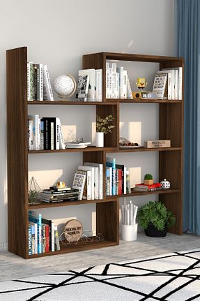 قفسه کتاب قهوه ای 118 سانتی متر Moonlife - کد 176757168