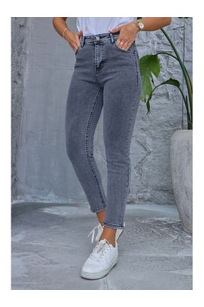 شلوار جین طوسی زنانه پاچه لوله تفنگی Elif Özbey Butik - کد 800196059