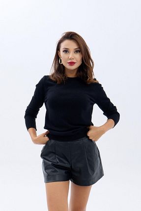 پلیور مشکی زنانه ساده Fame - کد 856927157