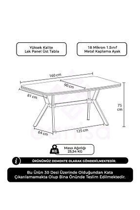 میز آشپزخانه طوسی MDF Canisa - کد 848783716