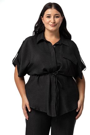 ست بالاتنه و پائین تنه سایز بزرگ مشکی زنانه فاق نرمال DISENTIS MODEST - کد 856962782