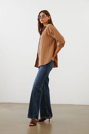 پیراهن قهوه ای زنانه اورسایز urban focus - کد 856963863