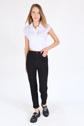 شلوار جین مشکی زنانه پاچه ساده Rays - کد 793590262