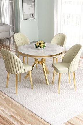ست میز آشپزخانه سفید MDF Canisa - کد 849073095