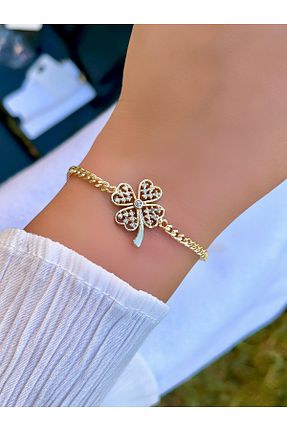 دستبند جواهر طلائی زنانه زیرکن KBC STORE - کد 856997417
