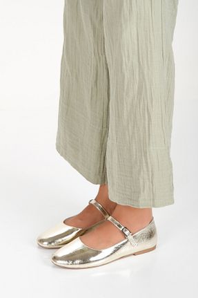 بابت طلائی زنانه چرم خالص PASSAGE SHOES - کد 857017114
