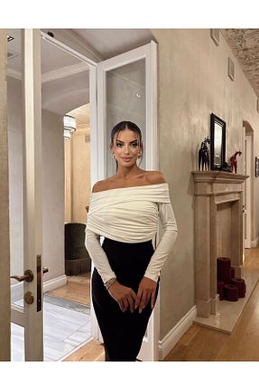 لباس سفید زنانه بافتنی Afiş Butik - کد 857040263