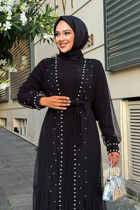 لباس مجلسی حجاب مشکی زنانه یقه دوچرخه Genel Markalar - کد 857128355