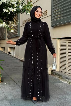 لباس مجلسی حجاب مشکی زنانه یقه دوچرخه Genel Markalar - کد 857128355