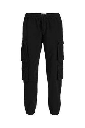 شلوار مشکی مردانه پنبه - الاستین Jack & Jones - کد 856987132
