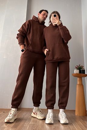 ست بالاتنه و پائین تنه قهوه ای زنانه بافتنی Sorridi - کد 857156812