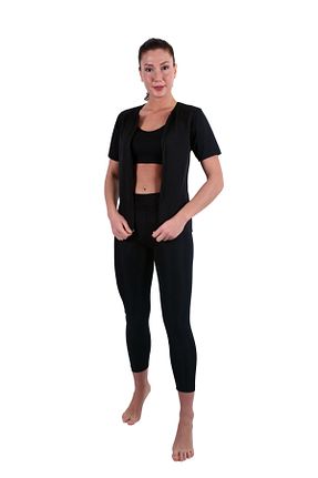 ست بالاتنه و پائین تنه مشکی زنانه بافتنی WAHSHE - کد 857187403