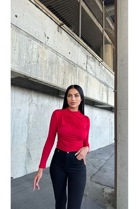 بلوز قرمز زنانه ساده Butik - کد 857212843