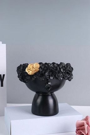 ژاردینیر مشکی 16 cm LALEZEN HOME - کد 789476572