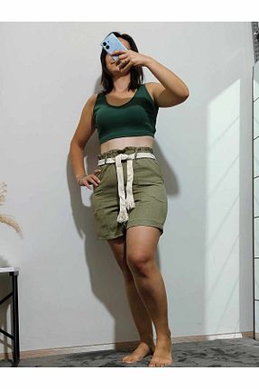 شلوارک و برمودا سبز زنانه فاق بلند özgür giyim - کد 857280155