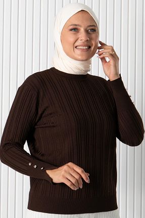 پلیور قهوه ای زنانه رگولار tosidra - کد 857177413