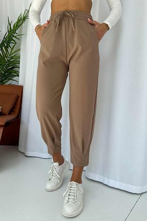 شلوار قهوه ای زنانه مخلوط پلی استر Mine Tan Butik - کد 856360235