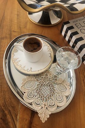 سرویس آمریکائی بژ گرد Çeyiz Dantelim - کد 358579943