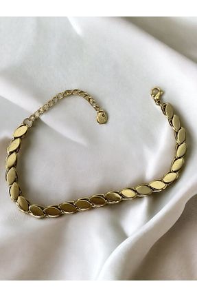دستبند استیل (فولاد) طلائی زنانه استیل ضد زنگ İNN JEWELLERY - کد 765781453