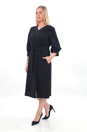 لباس سایز بزرگ مشکی زنانه کرپ etselements - کد 856326408