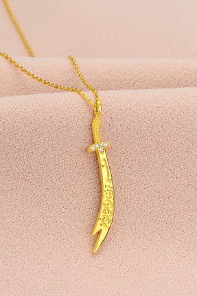 گردنبند نقره طلائی زنانه 925 عیار Bilsen Store - کد 856532616