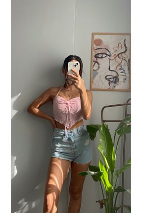 نیم تنه صورتی زنانه کراپ RaVe Collection - کد 857355629