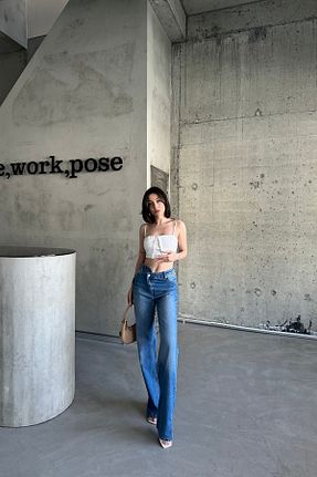 شلوار جین آبی زنانه پاچه پهن XRAY JEANS - کد 857392894