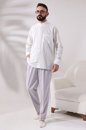 شلوار طوسی مردانه کتان ihvanonline - کد 776862273