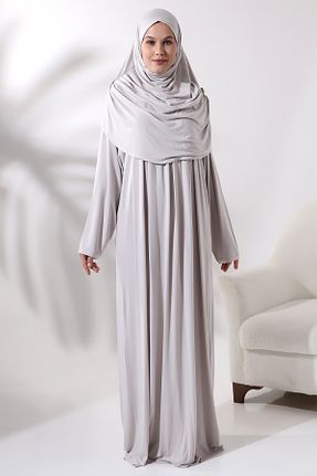 کلاه و ابایا طوسی زنانه بافتنی ihvanonline - کد 780248496