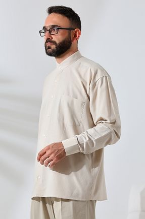 پیراهن بژ مردانه گشاد ihvanonline - کد 849813425