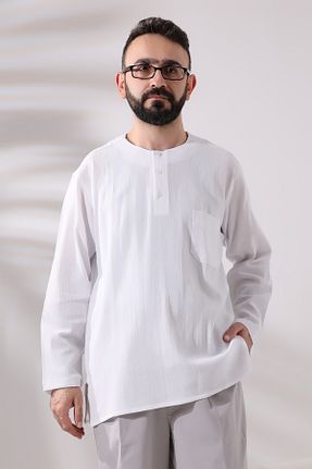 پیراهن سفید مردانه گشاد ihvanonline - کد 778789852
