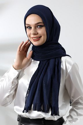 شال سرمه ای زنانه پنبه ای ihvanonline - کد 782595122