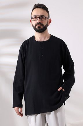 پیراهن مشکی مردانه گشاد ihvanonline - کد 778789931