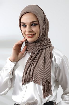 شال قهوه ای زنانه پنبه ای ihvanonline - کد 782591169