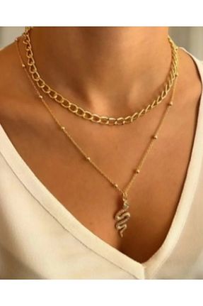 گردنبند جواهر طلائی زنانه فلزی lombina - کد 857419164