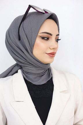 روسری طوسی پنبه پلی استر Huzurlu İpek - کد 822539094