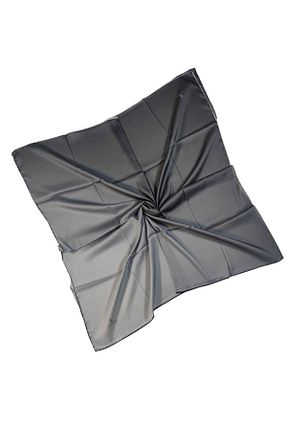 روسری طوسی کرپ ساتن ابریشم mim eşarp - کد 847709572