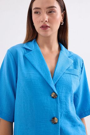 کت آبی زنانه کروپ فیت hazelin - کد 849949797