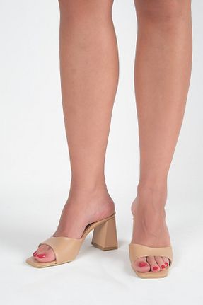 دمپائی بژ زنانه چرم مصنوعی Ömer Ediz Shoes - کد 857498058